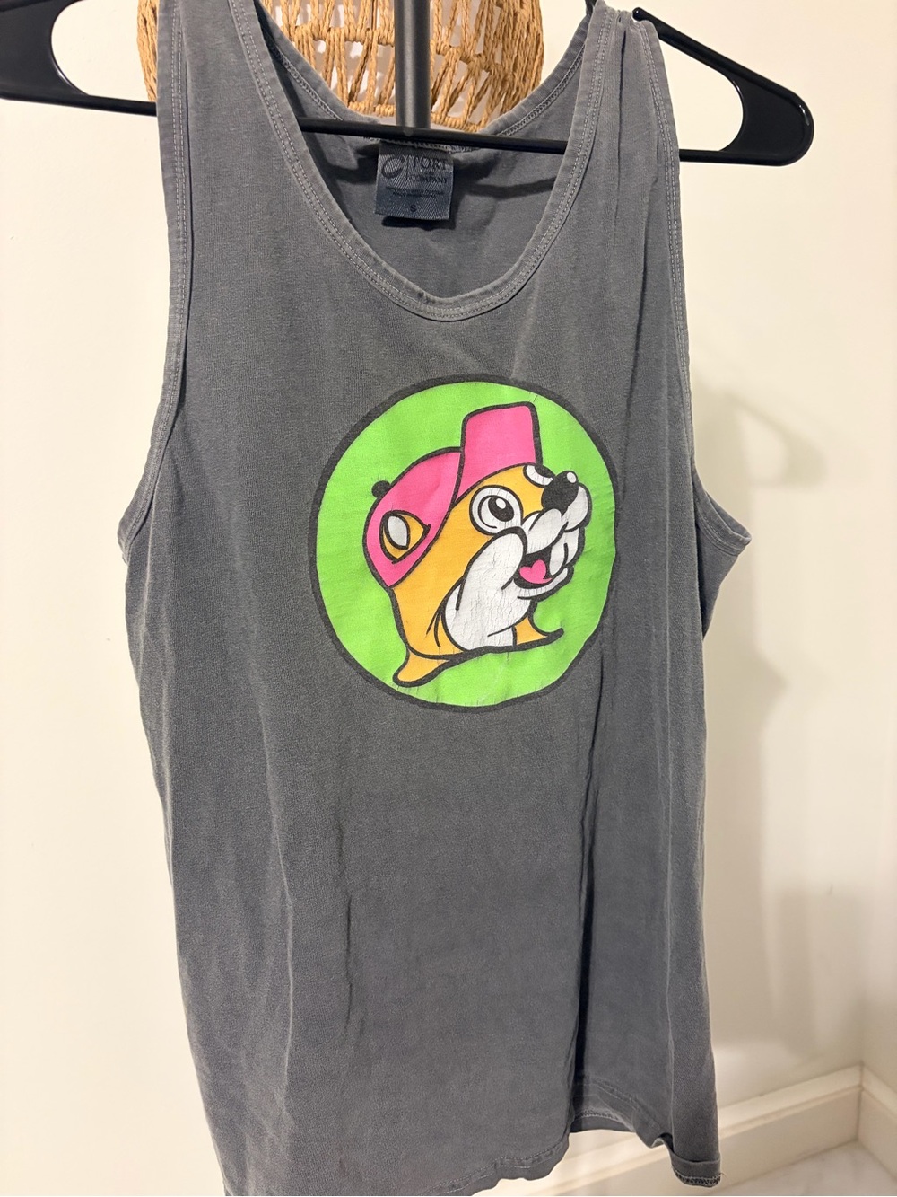 Buccees Gray Tank Top with Neon Graphic Logo